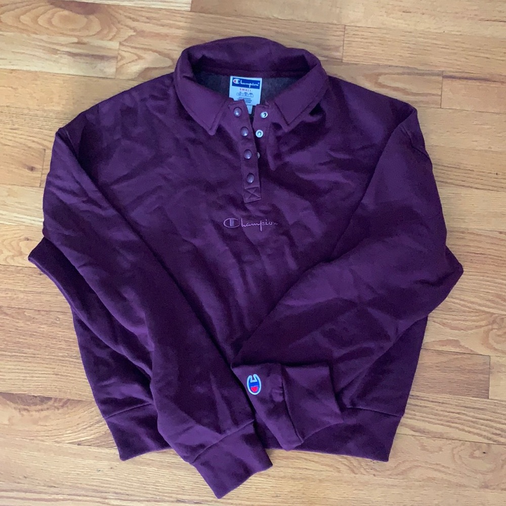 Champion Button up Collar Sweatshirt